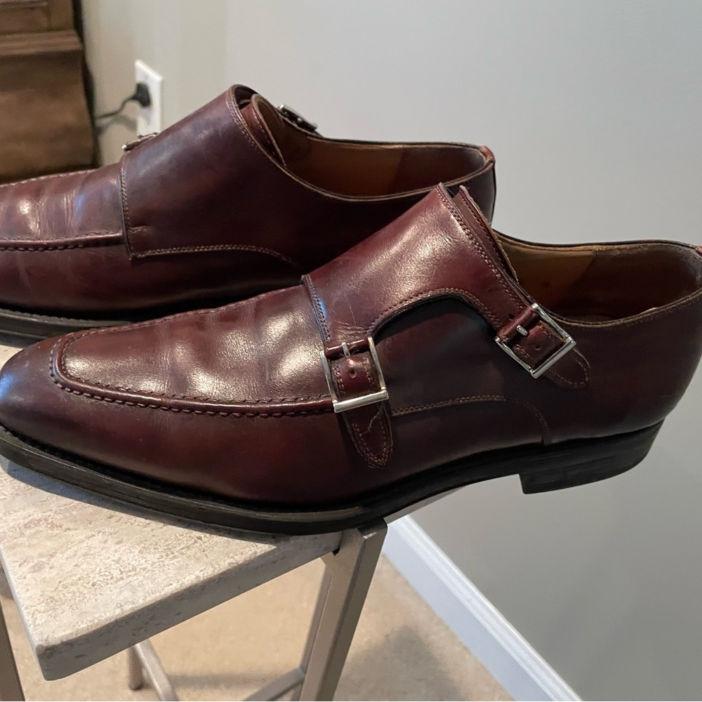 Magnanni Men's Dark Brown/Burgundy Leather Loafers